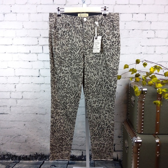 democracy animal print jeans